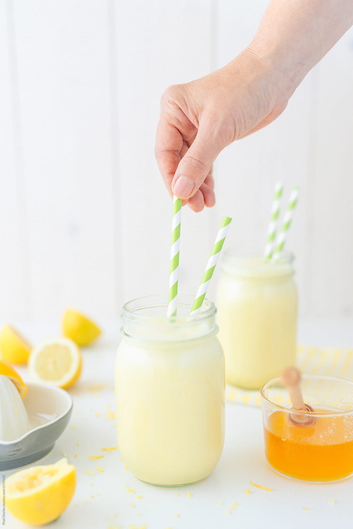 Lemon citrus smoothie with yogurt and Turmeric