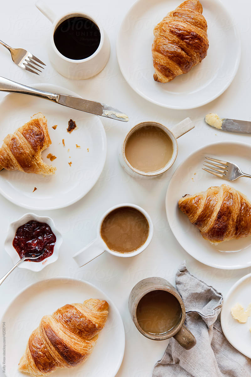 homemade croissants and coffee