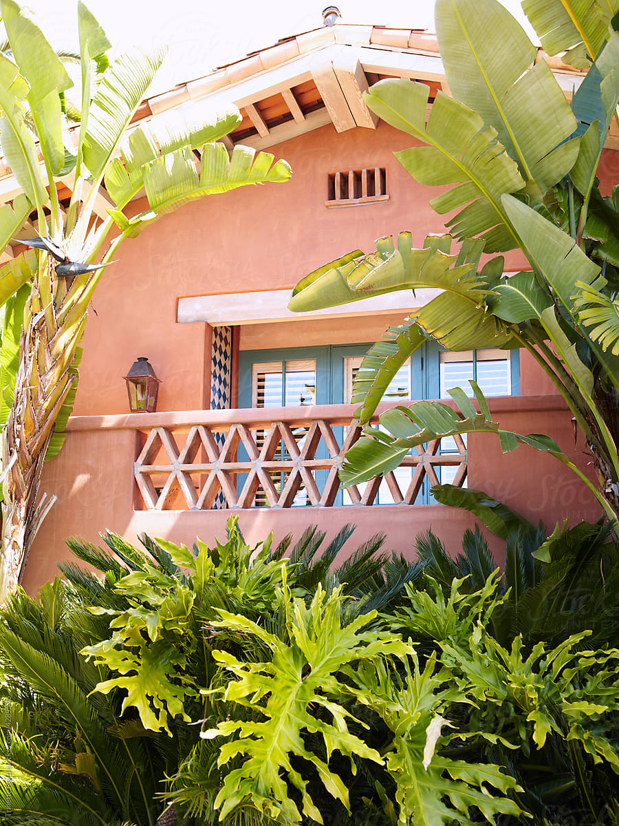 Hotel room balcony at tropical luxury resort