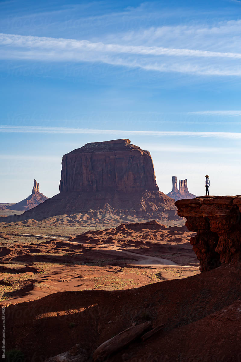 Young woman admiring Monument Valley