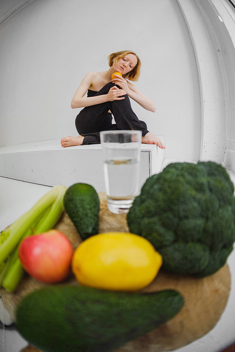 Fruit Woman Health Posing