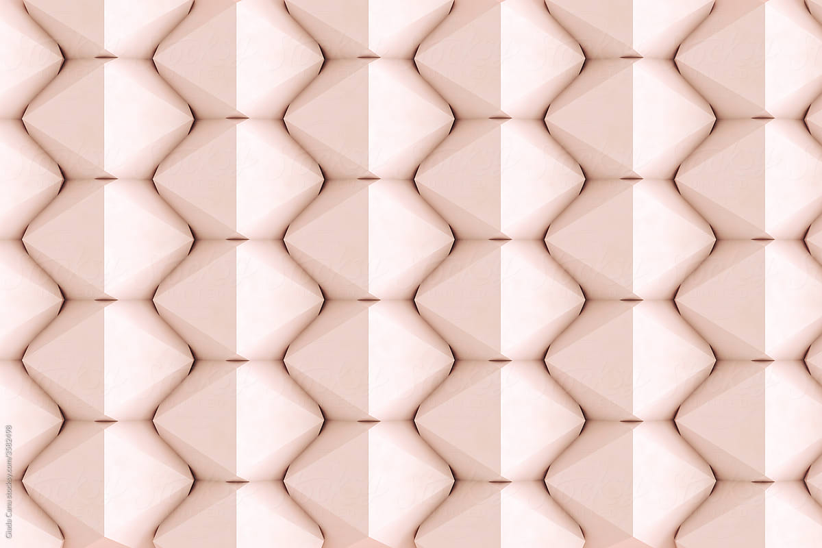 Pink platonic shapes with a pink ball on a pink background