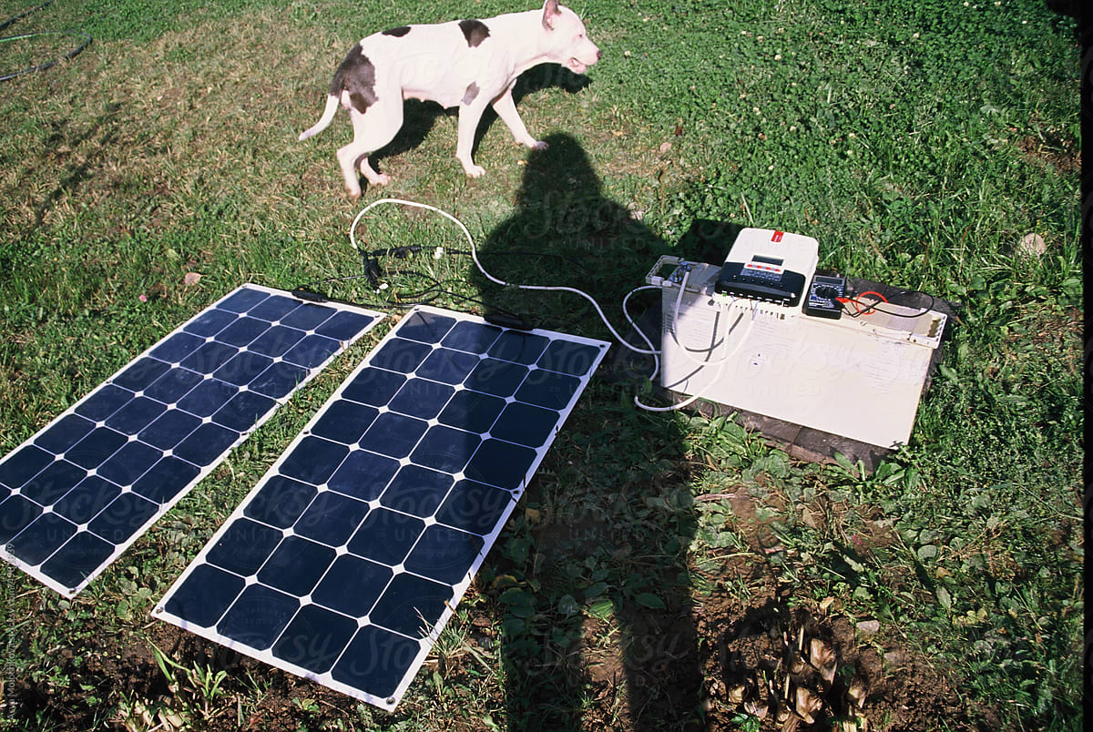 Solar panels on a charge