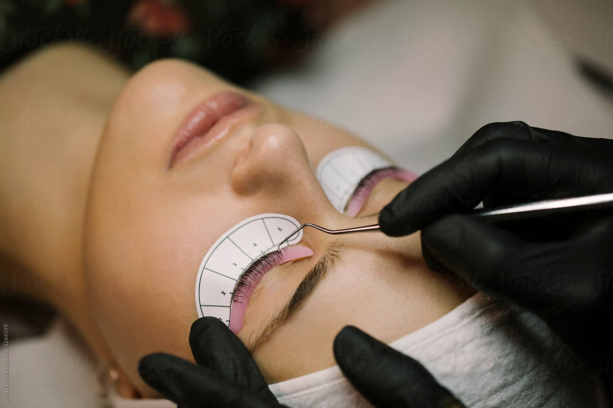Young Woman Getting Natural Eyelash Treatment