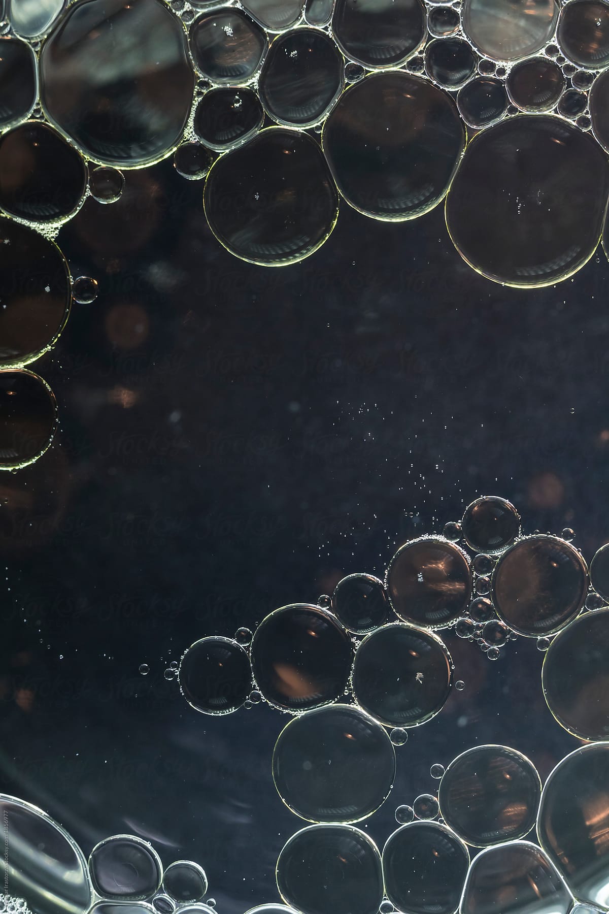 Droplets on a black background