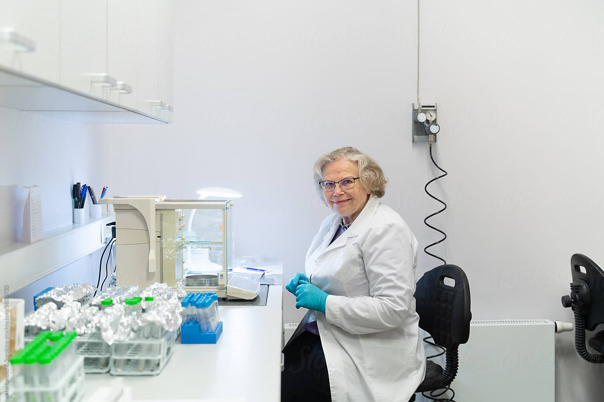 Senior Scientist Portrait While Working In The Lab