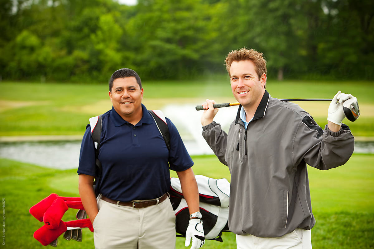 Golf: Two Friends on Golf Course