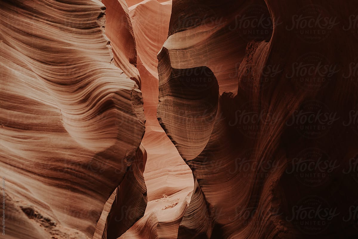 Smooth Wave Rock Formations In Lower Antelope Canyon Arizona By