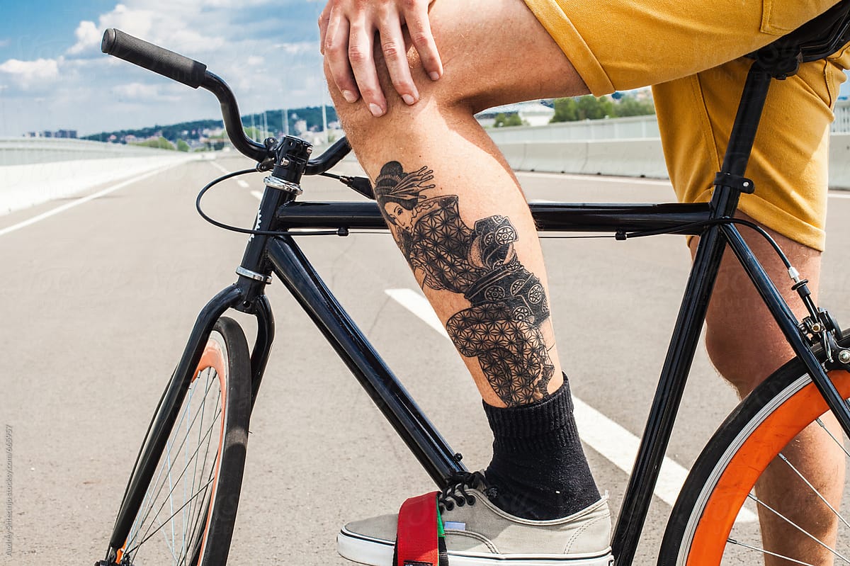 Tattoo uploaded by Espen Mayes • Bike gear with nature scene behind it •  Tattoodo