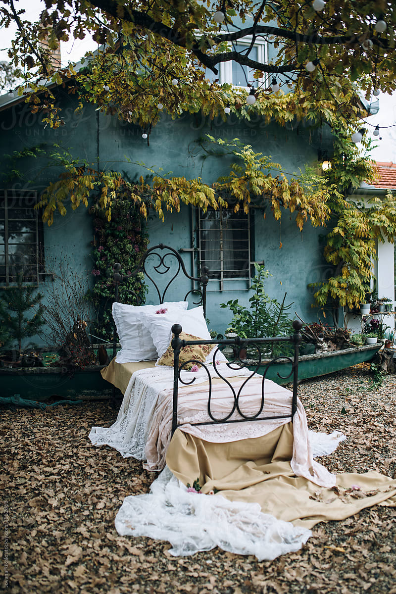 Autumnal Romantic Set Up In Garden By Stocksy Contributor Jovana