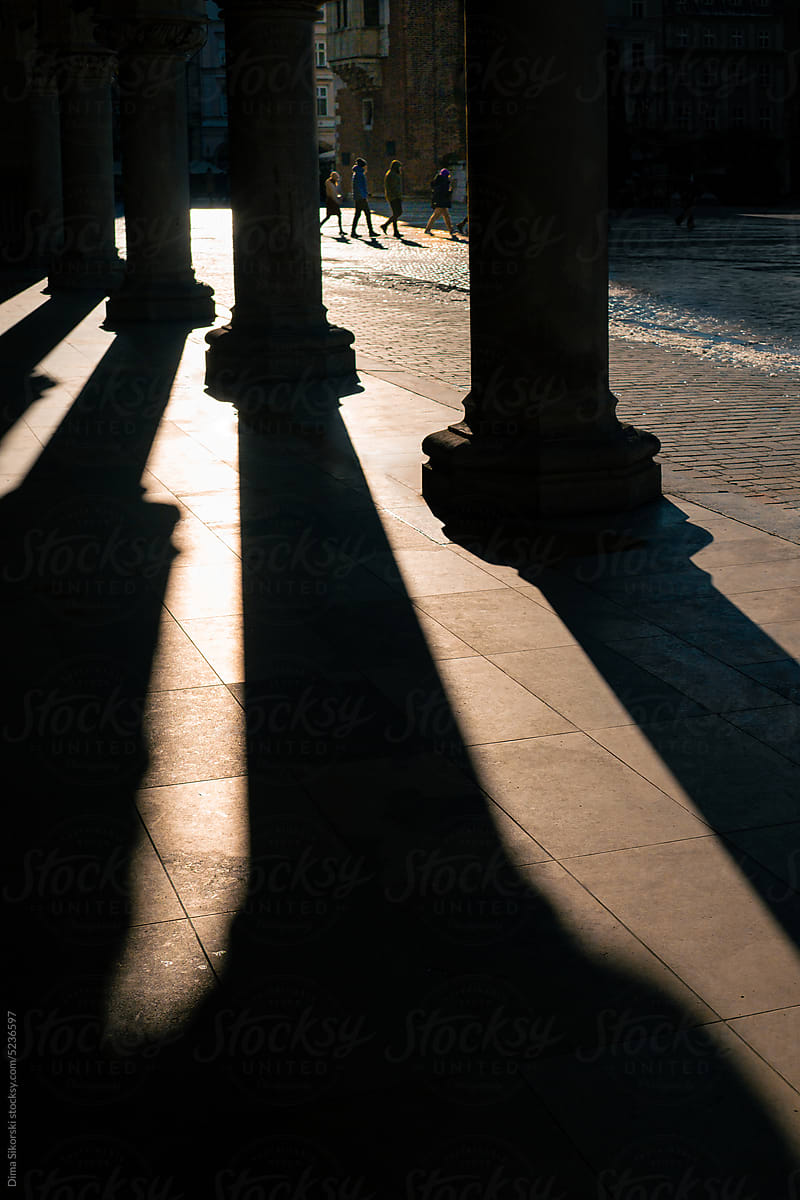Street photography with shadow and light in an old European city