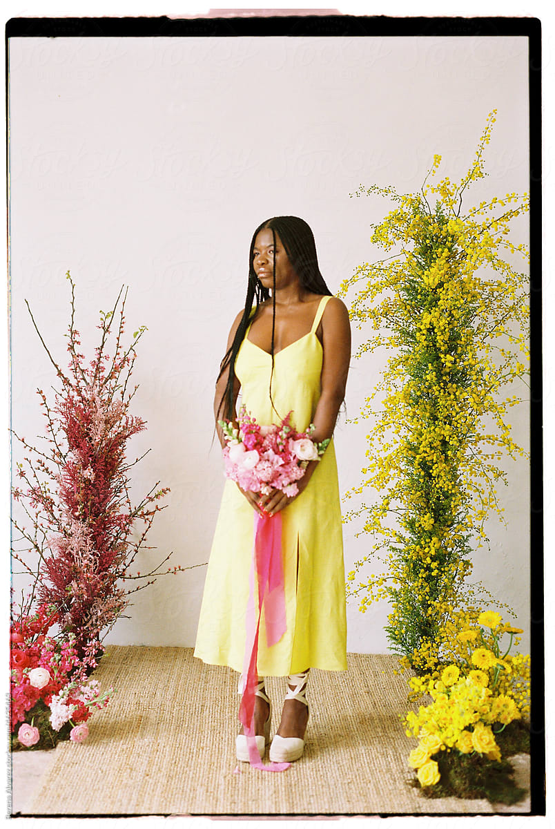 African Girl With Flowers