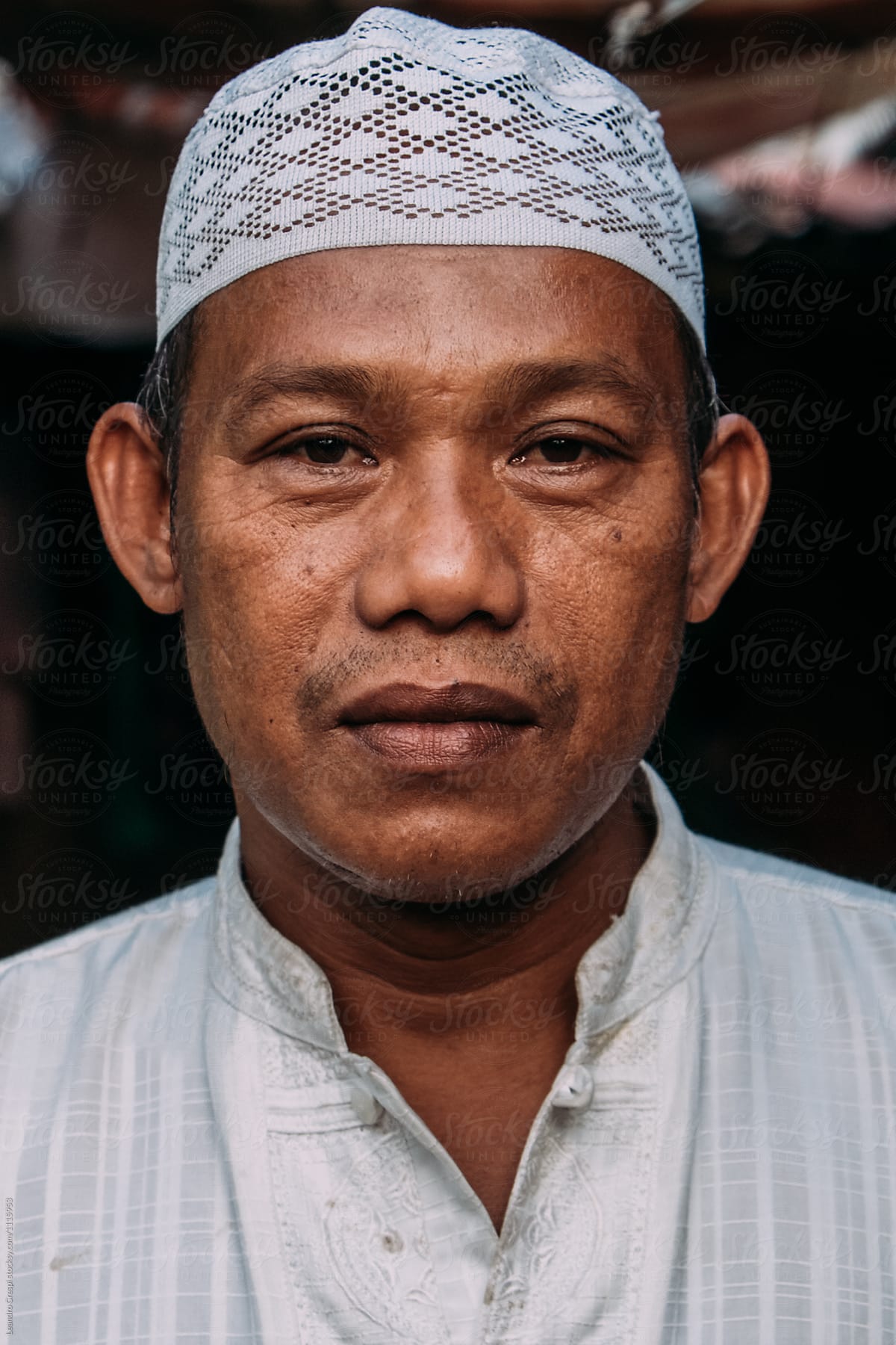 Indonesian man in local market