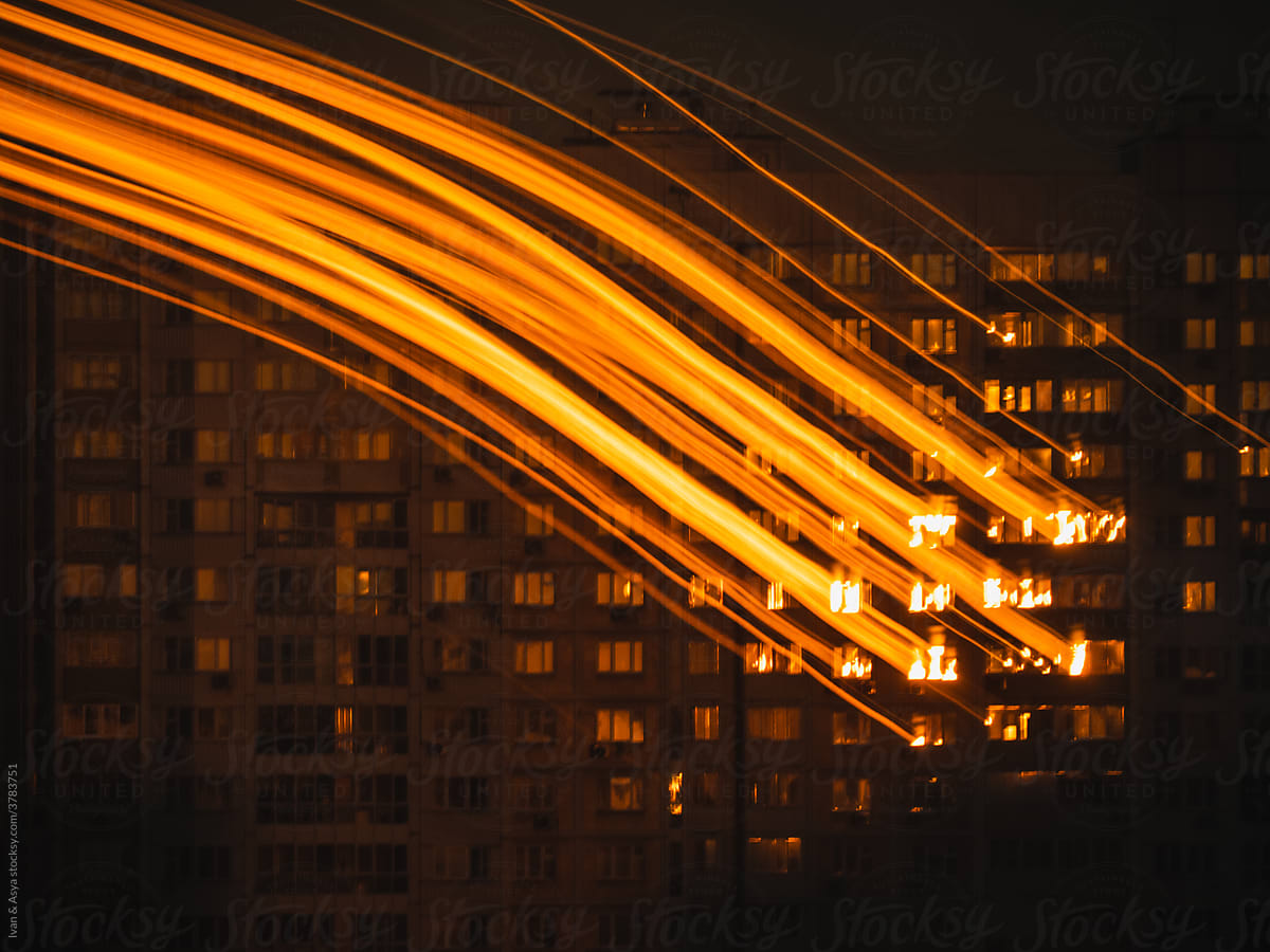Abstract Sunset Motion Blur Reflection
