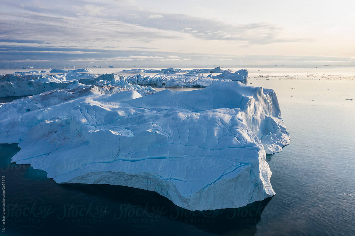 Global Warming and Climate Change - Giant Iceberg from melting glacier in Ilulissat, Greenland
