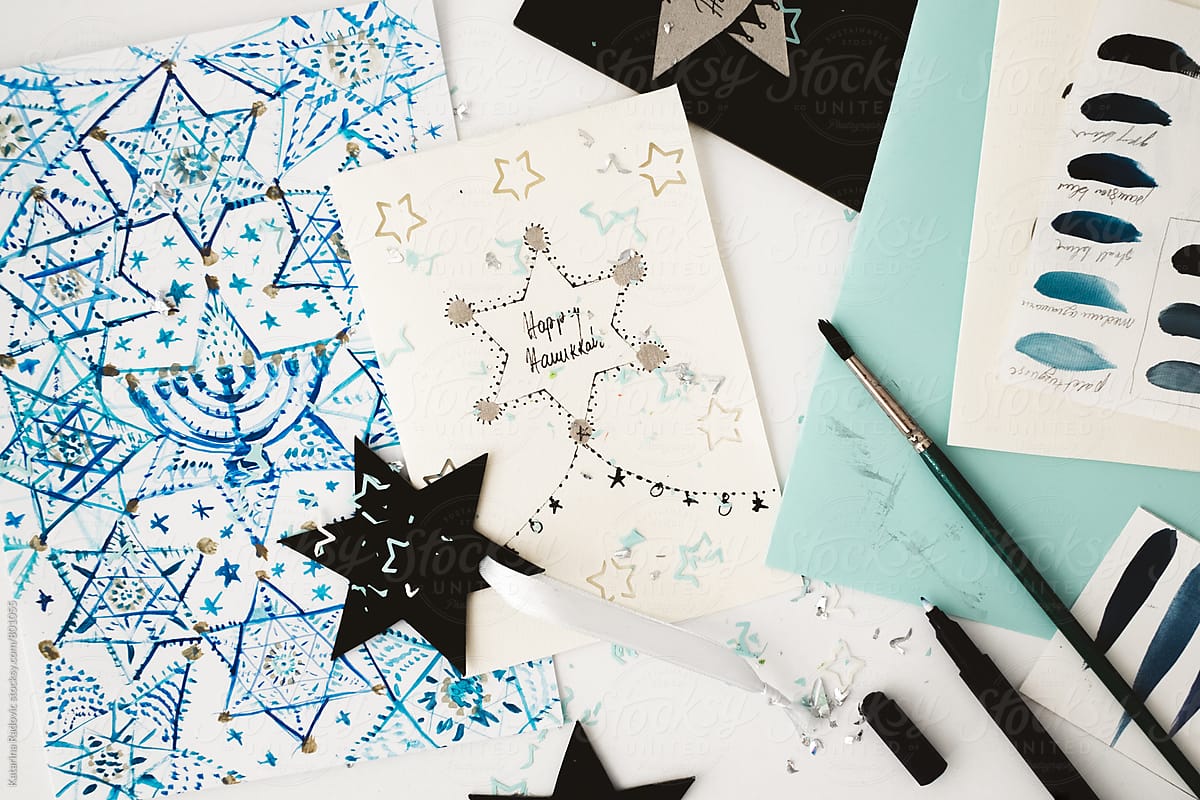 Handwritten DIY Hanukkah Holiday Cards