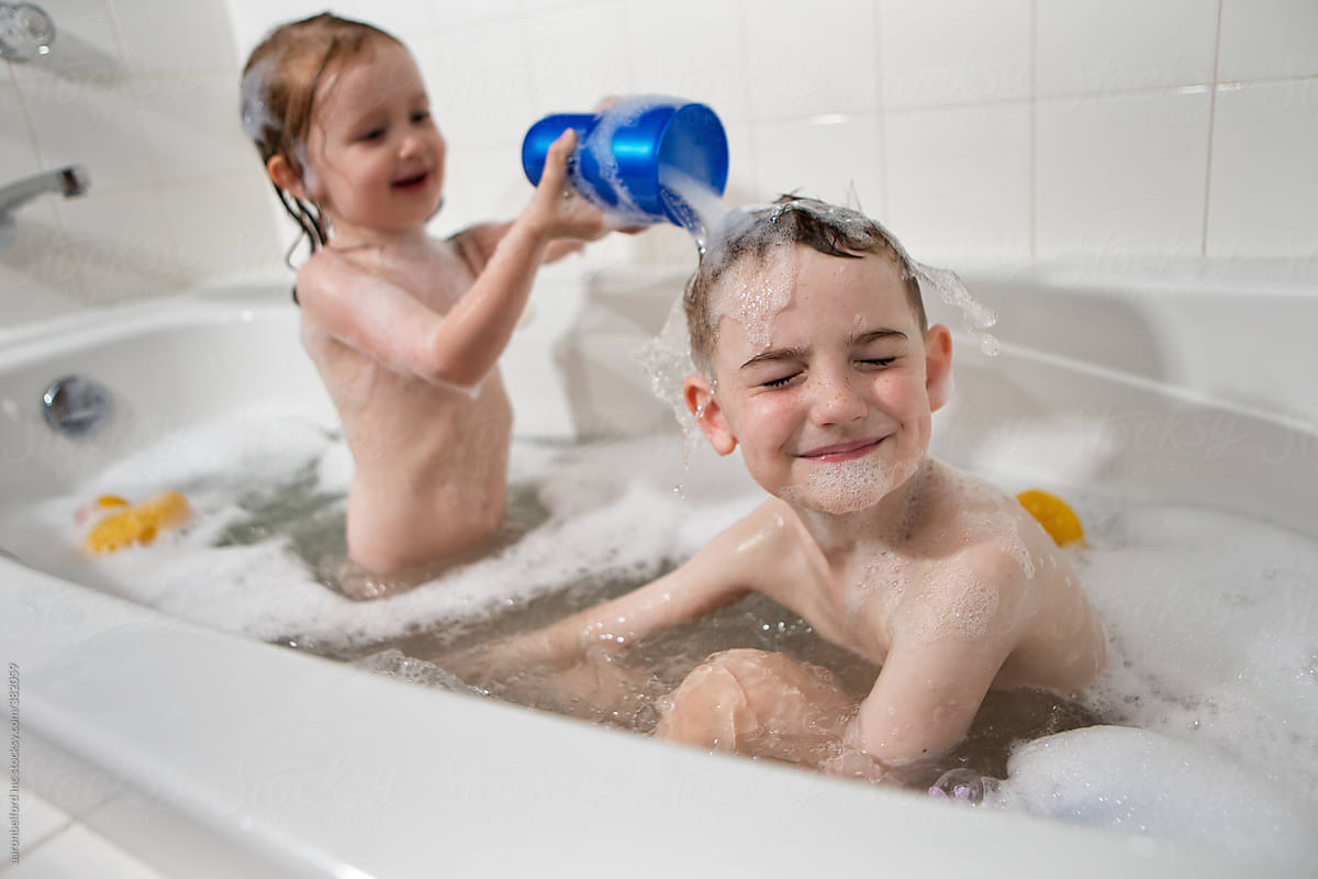 Kids Bath Time" by Stocksy Contributor "Aaronbelford Inc" Stocksy
