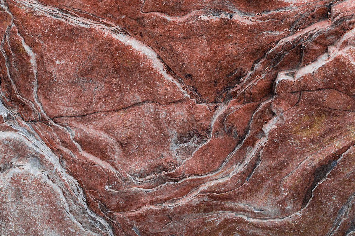 Abstract Crimson Flysch Stone Formation