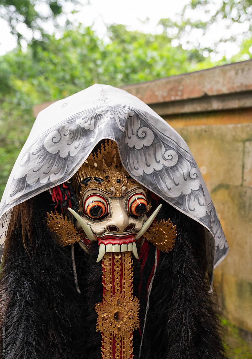 Actor In Traditional Balinese Performance Mask