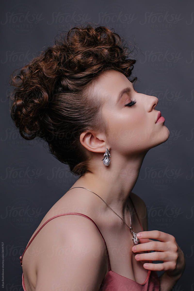 Woman with stylish hairstyle