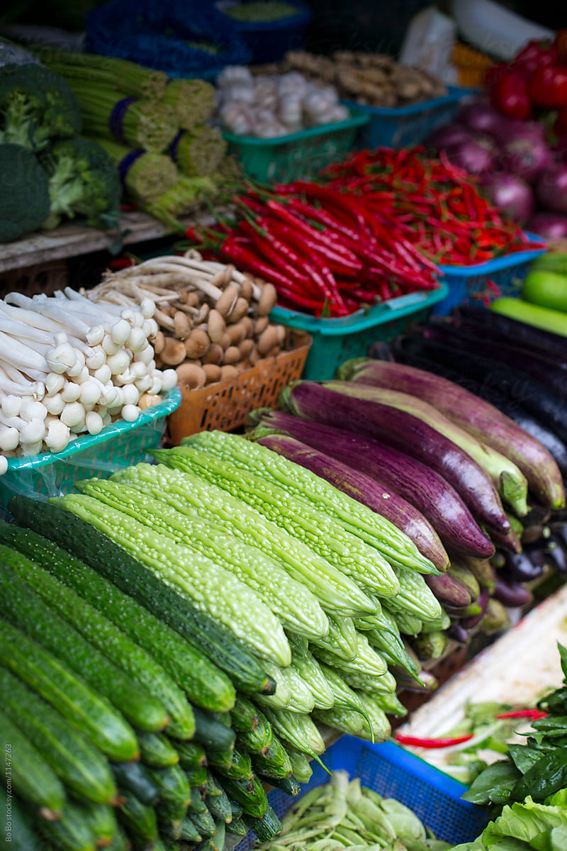 vegetables on Chinese fresh market