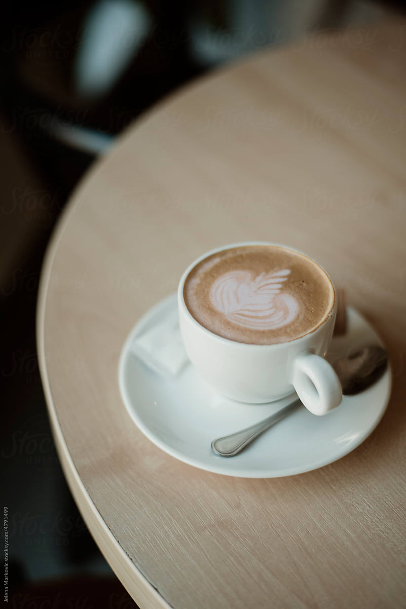 Morning espresso coffee with milk