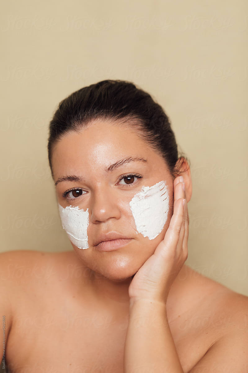 Skin Care of Attractive Young Woman