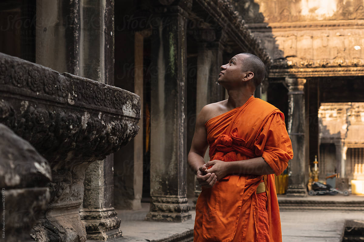 Buddhist monk of Angkor Wat temple
