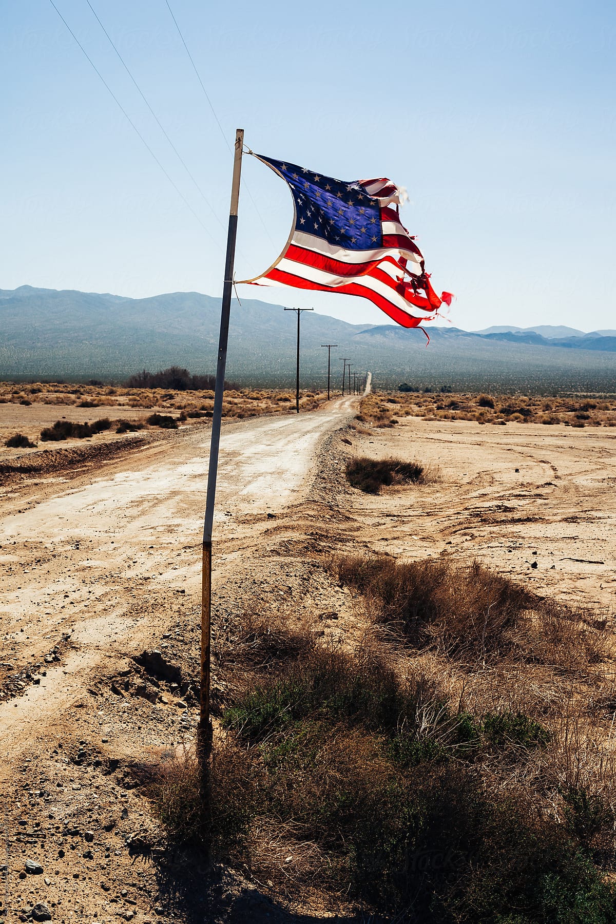 Dirt road in the Mojave Desert, California