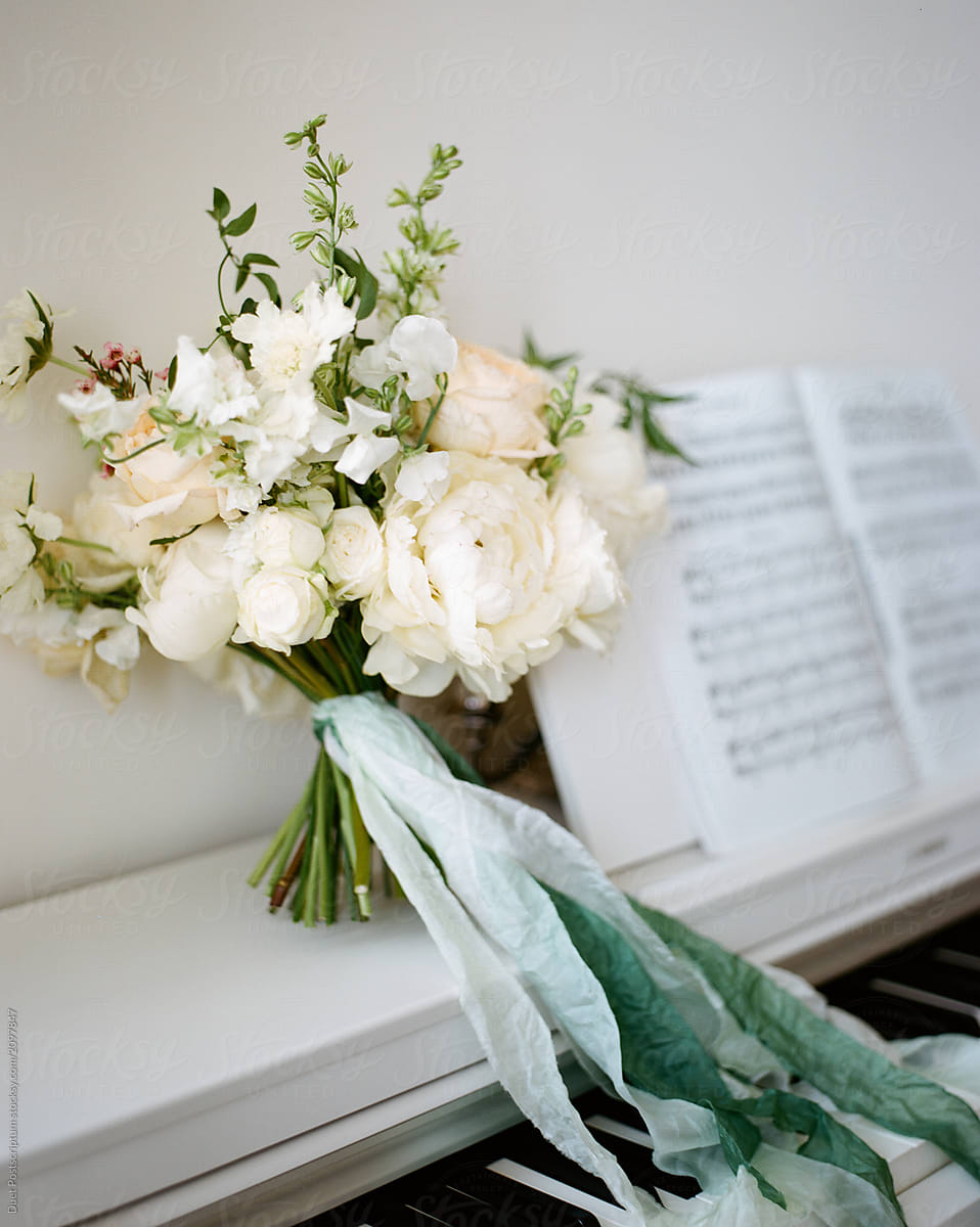 Pretty bouquet standing on piano