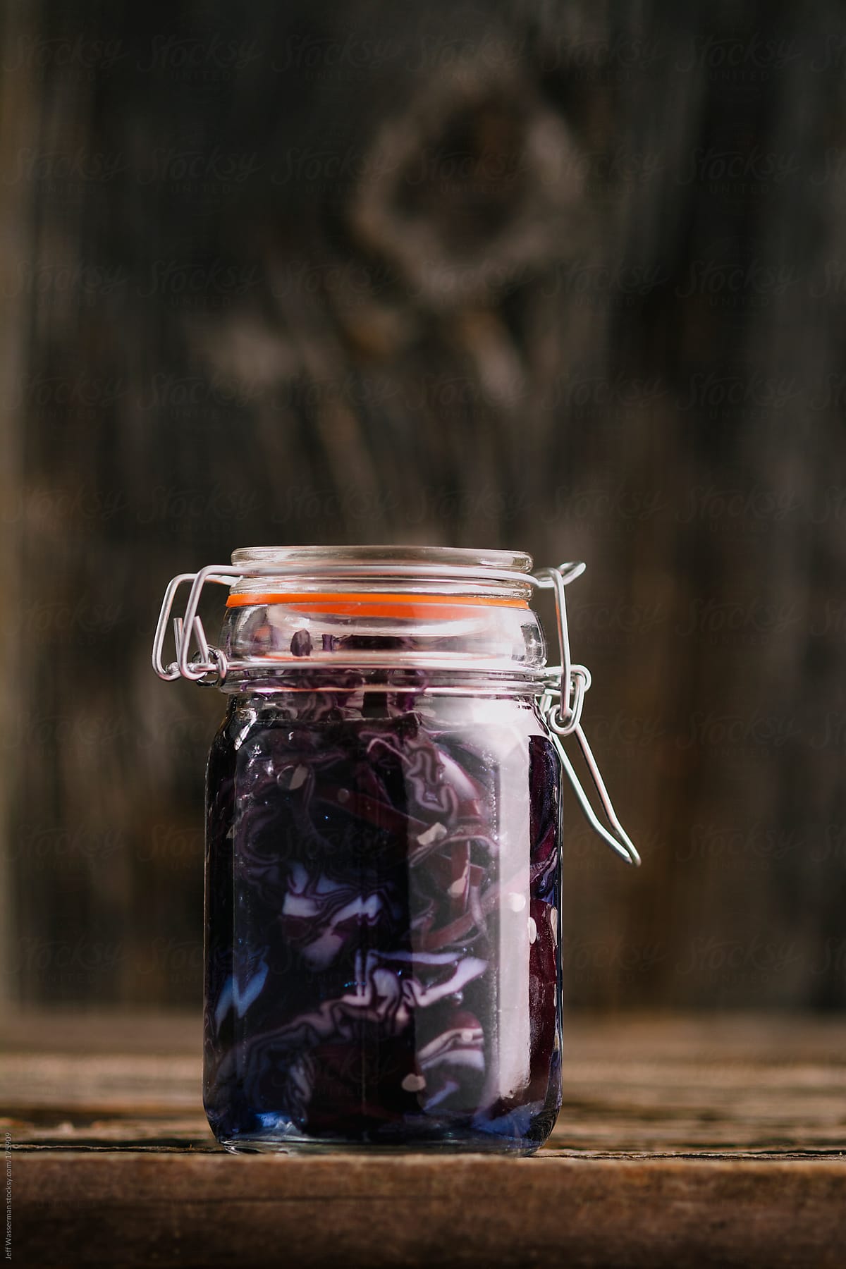 Pickled Organic Red Cabbage in Jar