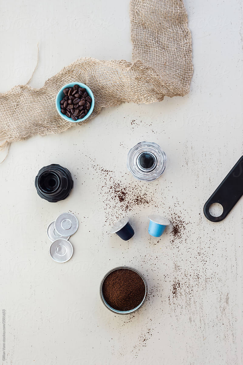 refillable coffee pods overhead