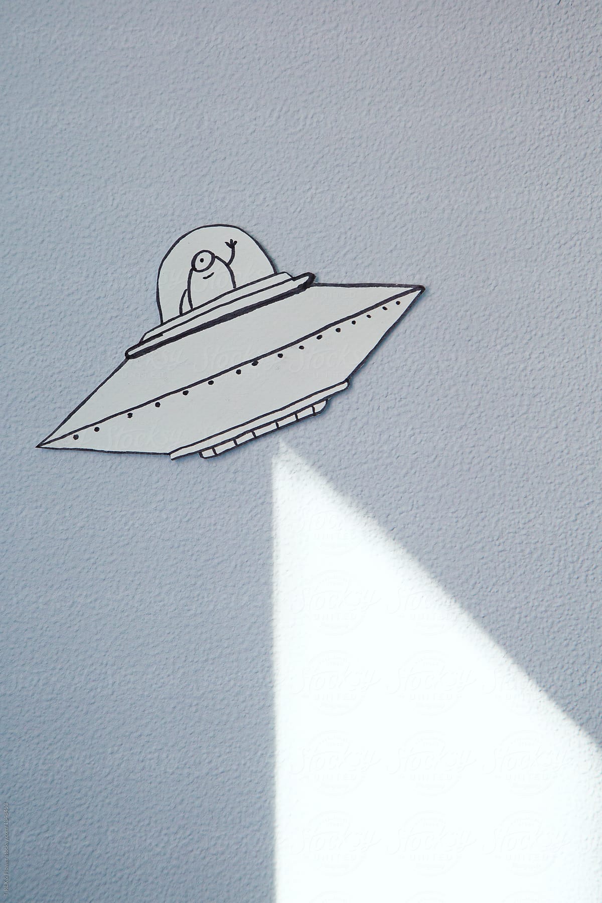 UFO sticker and sunbeam