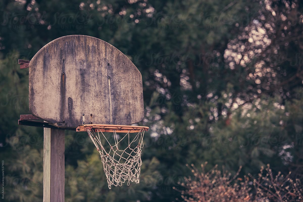 Old Basketball Hoop at an Abandoned Court