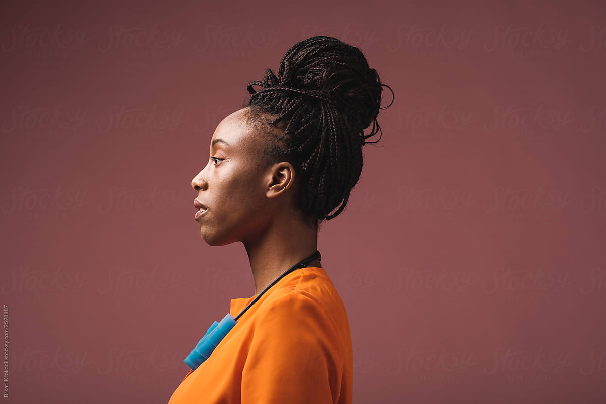 Beautiful African-American Fashionable Woman Studio Portrait