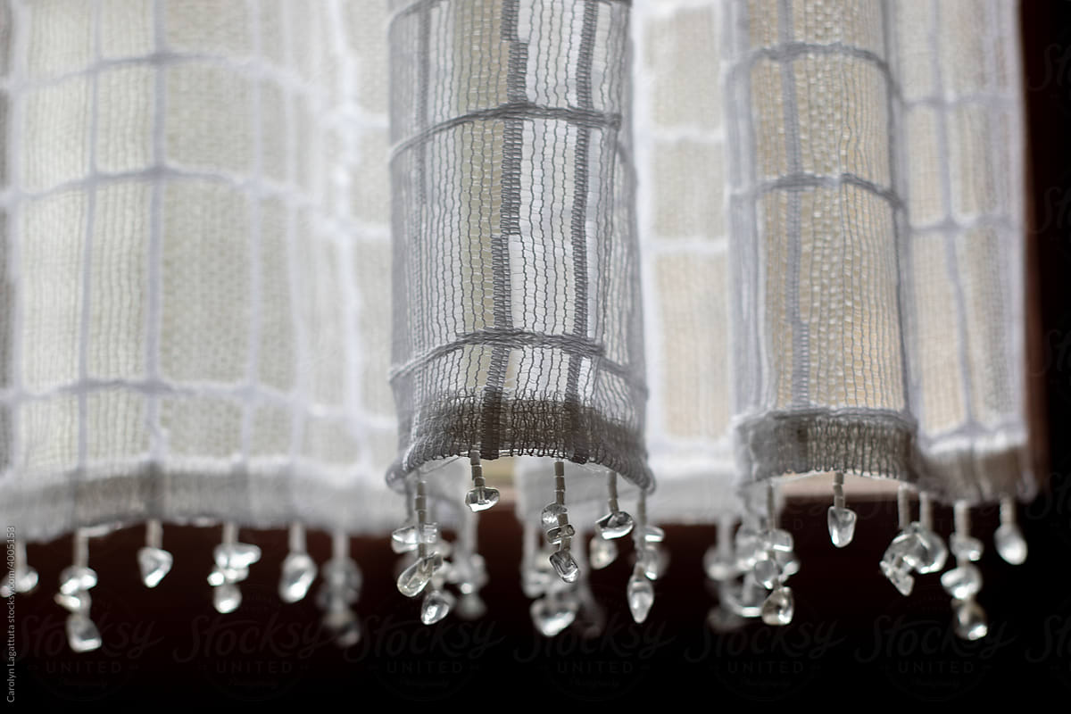Lace curtains with beads
