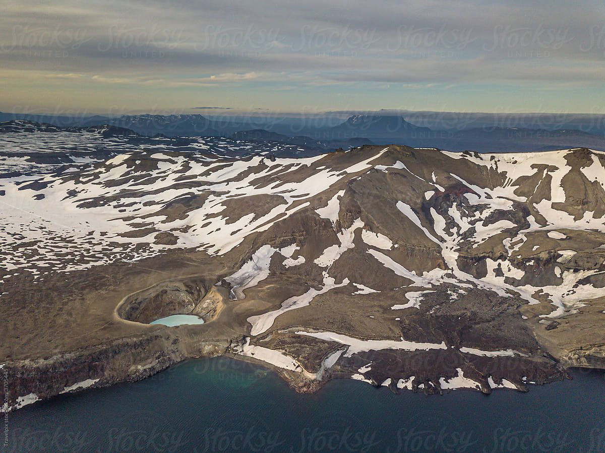 Askja from the air.  Central Highlands.  Iceland