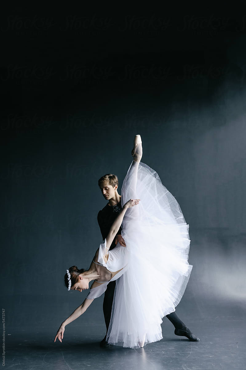 Two ballet choreographers rehearsing dance routine