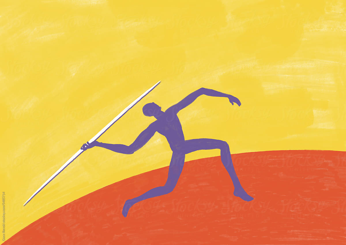 Spear Thrower At Olympic Games Illustration
