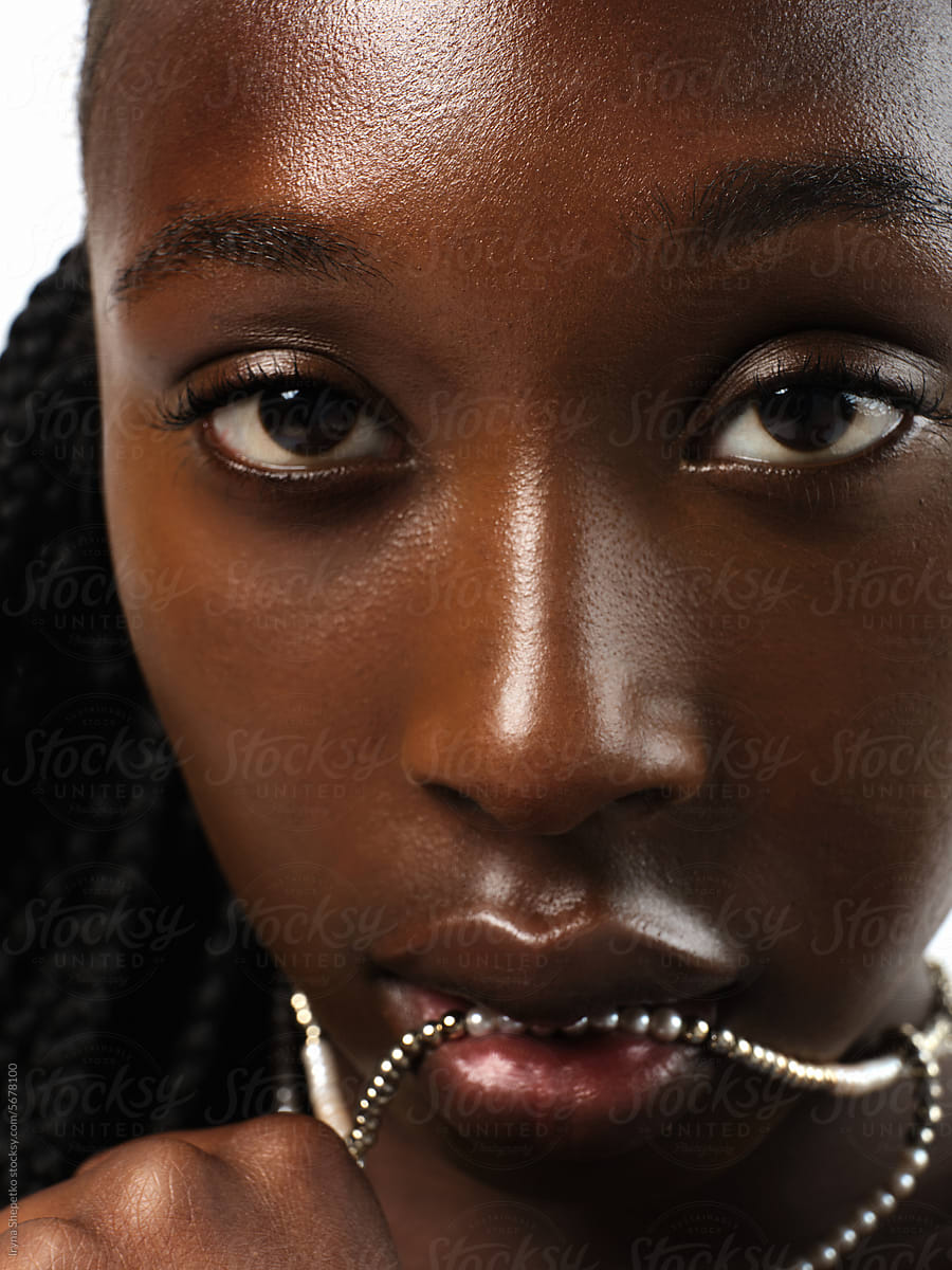Studio Beauty portrait of Black woman