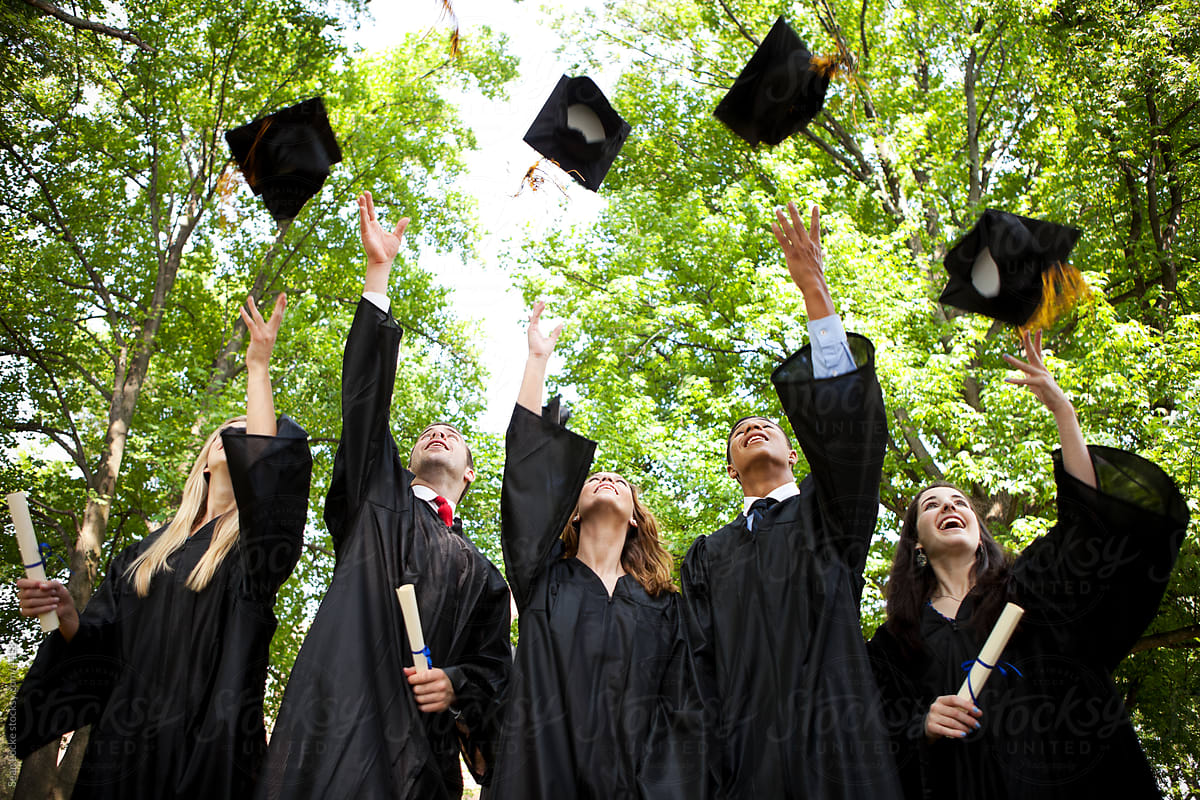 Graduation: New Graduates Toss Caps into the Air
