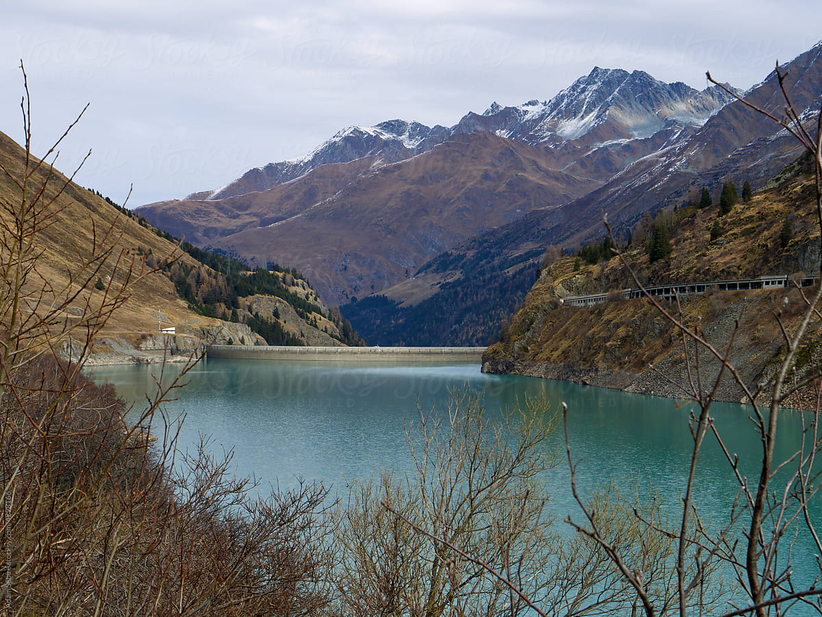 Lac des Toules Swiss Alpine lake hydroelectric dam reservoir