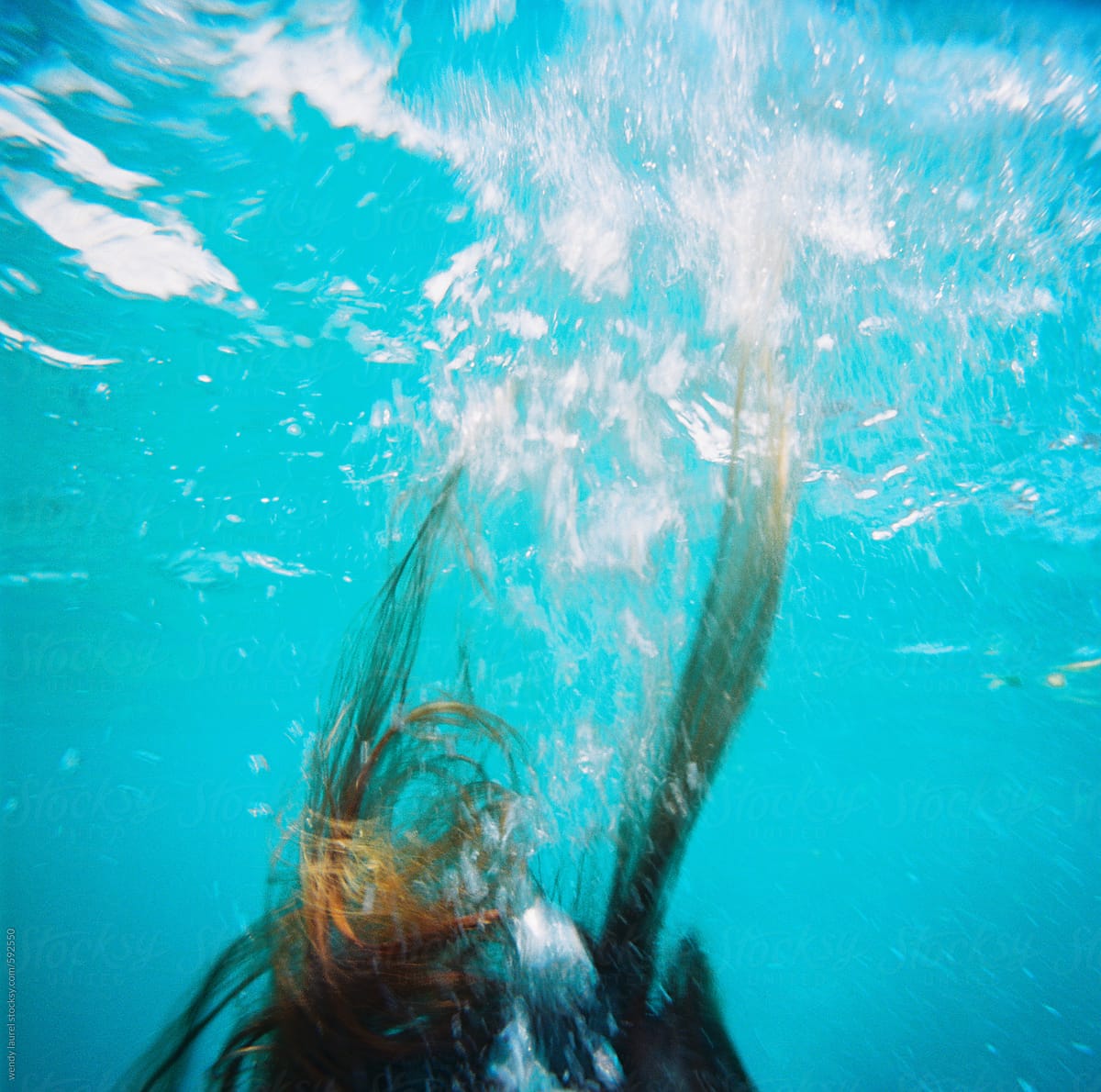 hair floating underwater