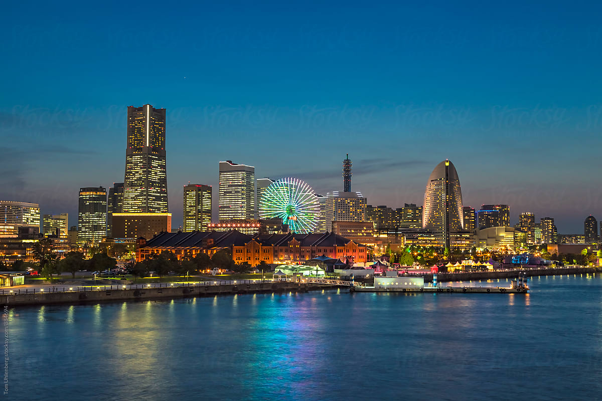 Yokohama, Japan - City Skyline at Night