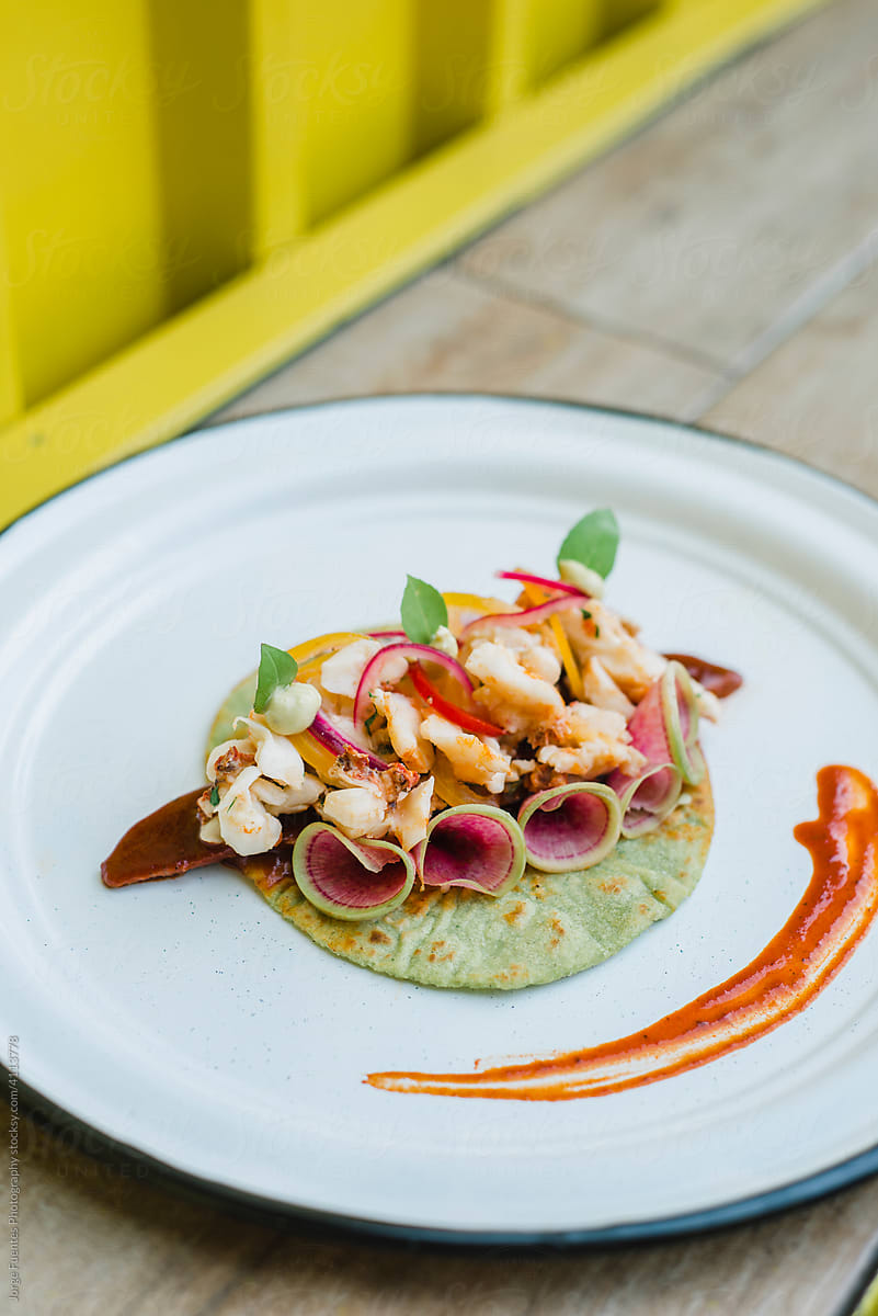 Tropical lobster taco