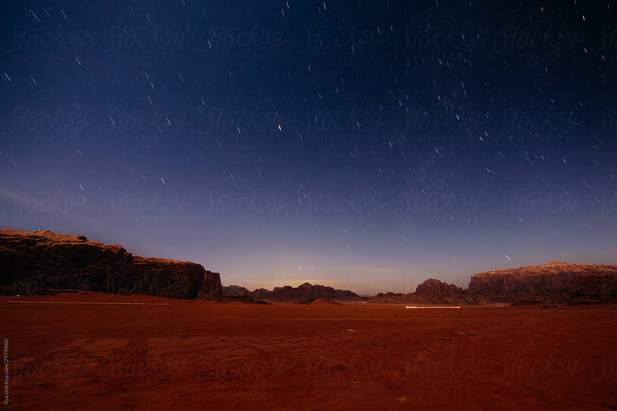 Wadi Rum Jordan desert at night