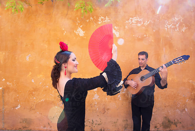 Flamenco Dancer and Guitarist. Spain.