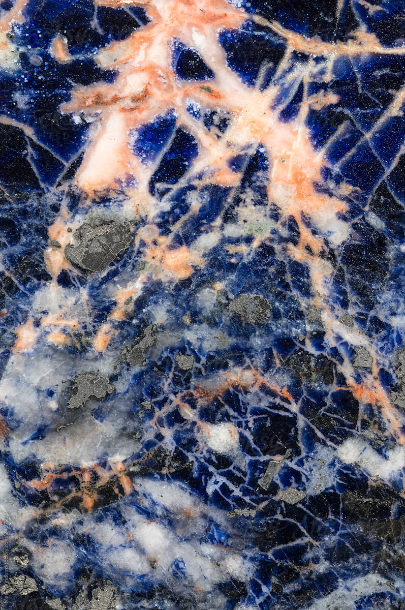 Sodalite mineral, close up