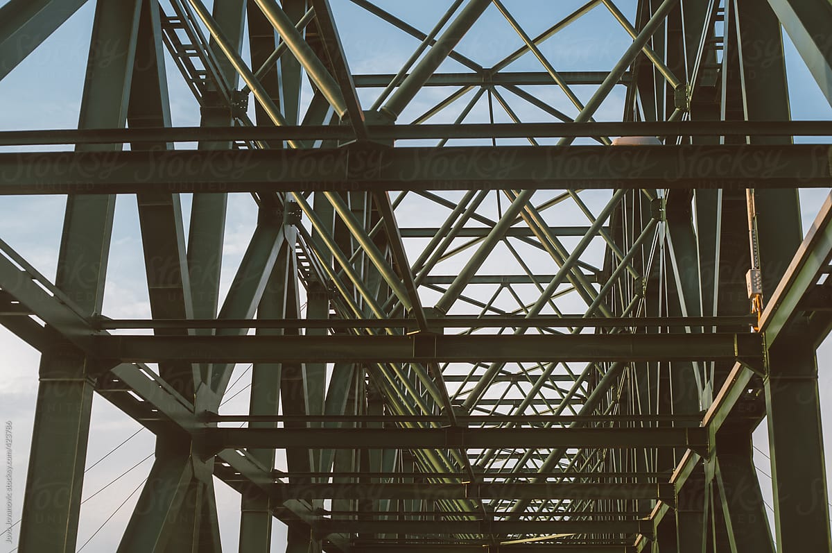 Metal construction of a bridge