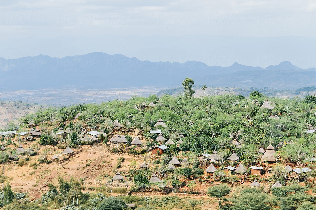 Konso tribe houses and village. Konso, Ethiopia